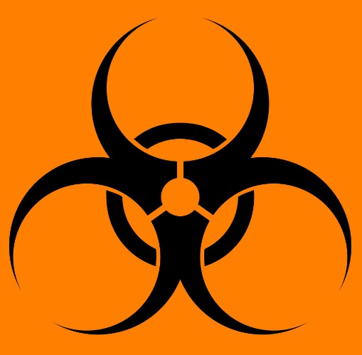 Biohazard Sign Warning Sticker, Custom Sizes, Waterproof